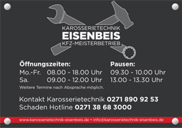 Karosserietechnik Eisenbeis Adresse und Telefonnummer